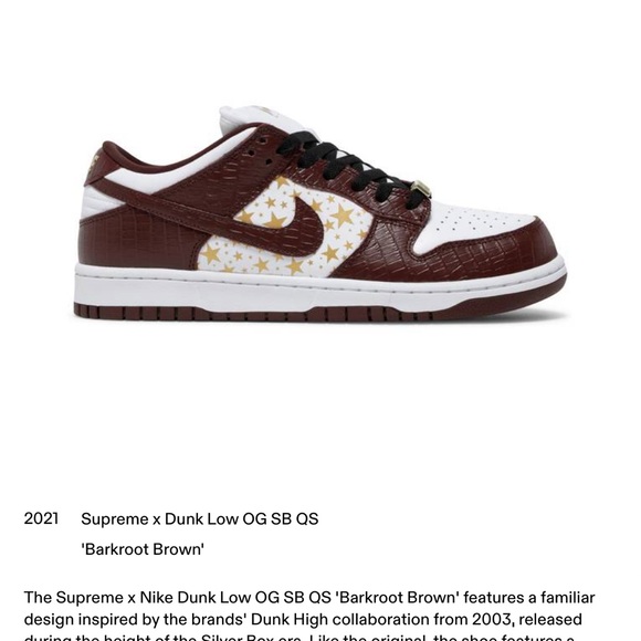 Supreme x Dunk Low OG SB QS 'Barkroot Brown' - Picture 4 of 7